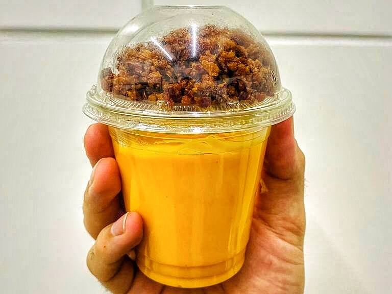 Porção de queijo cheddar e bacon