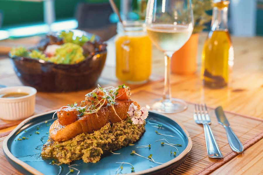 Salmão com Risoto Low Carb