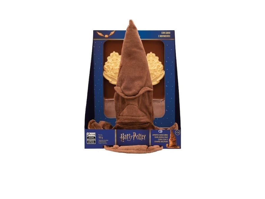 Tablete Ao Leite Pelúcia Chapéu Seletor Harry Potter 160g