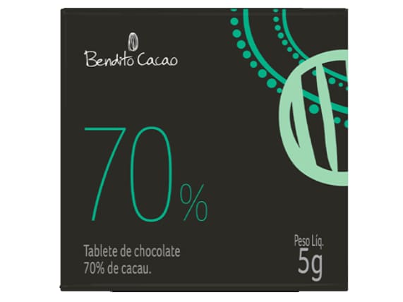 Tablete Bendito Cacao de Chocolate 70% Cacau 5g
