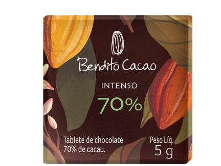 Tablete de Chocolate Intenso Bendito Cacao 70% 5g