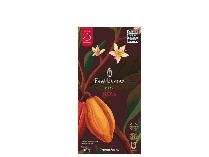 Tablete de Chocolate Intenso Bendito Cacao 80% 100g