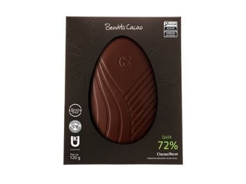 Tablete De Páscoa Bendito Cacao Vegano 72% 120g