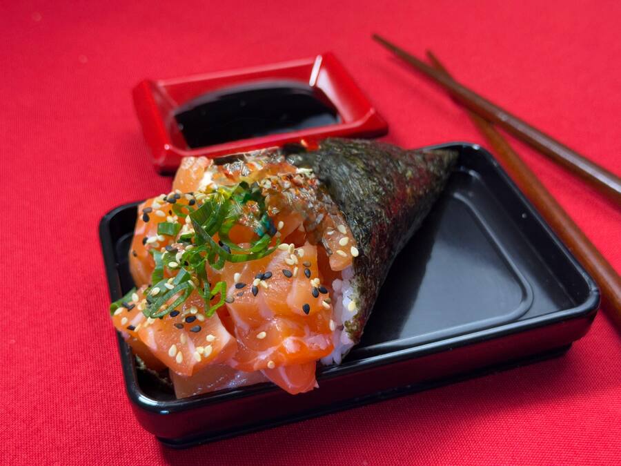 Temaki Salmão sem Cream Cheese (1 un)